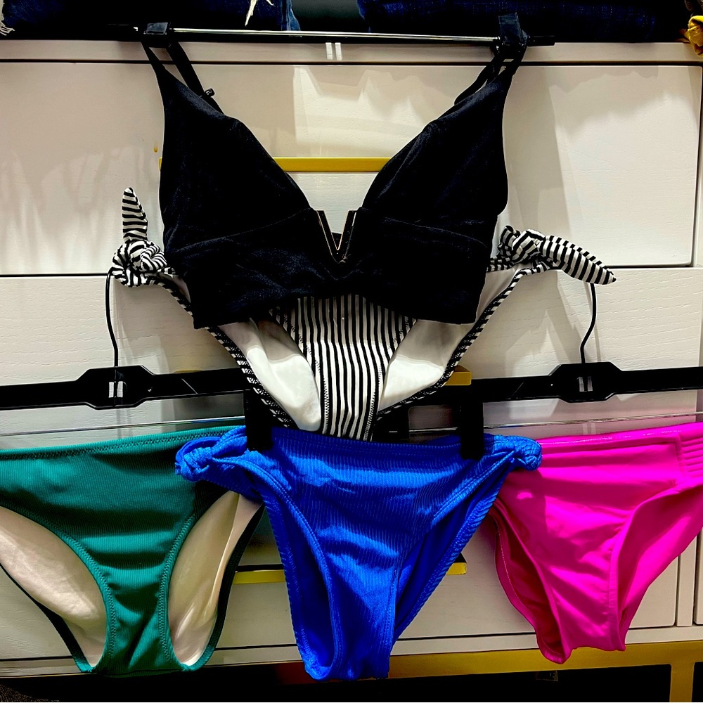 Black VS swim V top with various coordinating bikini bottoms from VS,Target